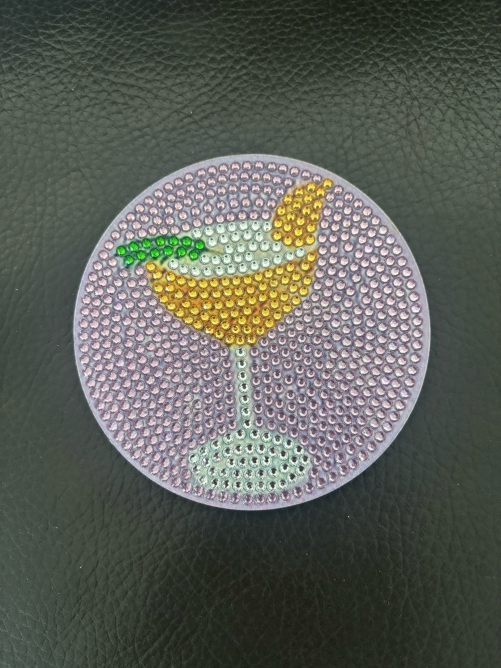 Handcrafted Rhinestone Embellished Wooden Coaster Set  (sealed) - Picture 3 of 7